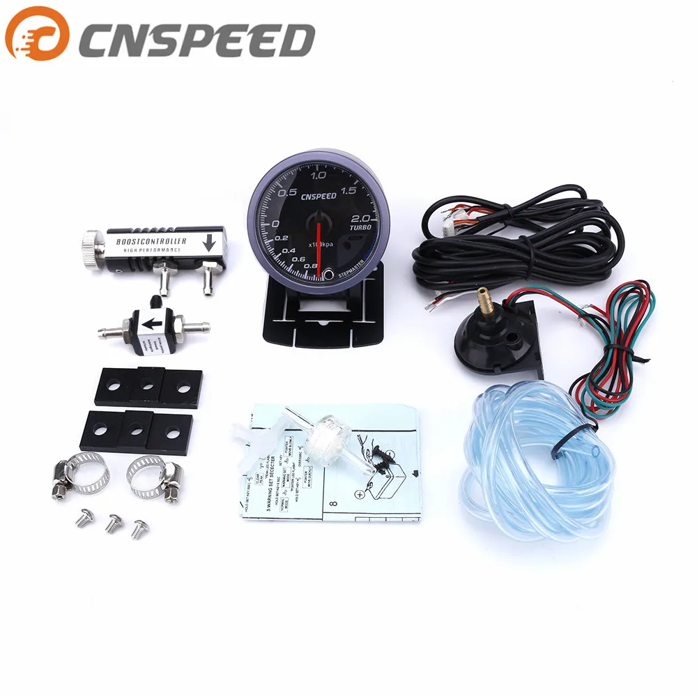

CNSPEED 60mm car turbocharger 2BAR + turbocharged pulse controller kit adjustable 1-30 PSI IN-CABLE car subway YC101347
