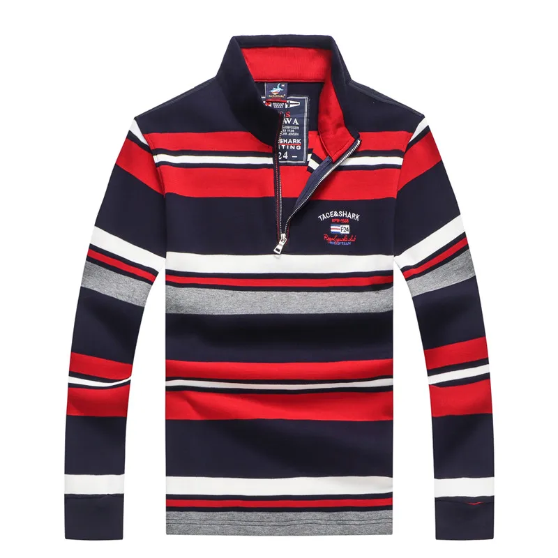 New luxury brand Tace & Shark sweater men pull homme hiver half zipper pullover men European style men's sweater 3D embroidery New luxury brand Tace & Shark sweater men pull homme hiver half zipper pullover men European style men's sweater 3D embroidery