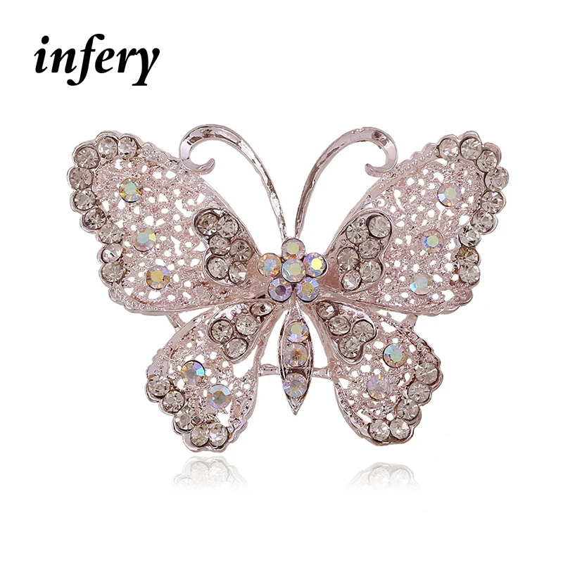 Infery Винтаж Jewelry с большой бабочкой броши корсаж брошь свадьба Протяжка Виолетта насекомых Хиджаб Pin Up Броши 1X103
