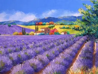 

Needlework,Romantic Lavender pastoral scenery for embroidery,DIY DMC Cross stitch kits,Art Pattern counted Cross-Stitching decor