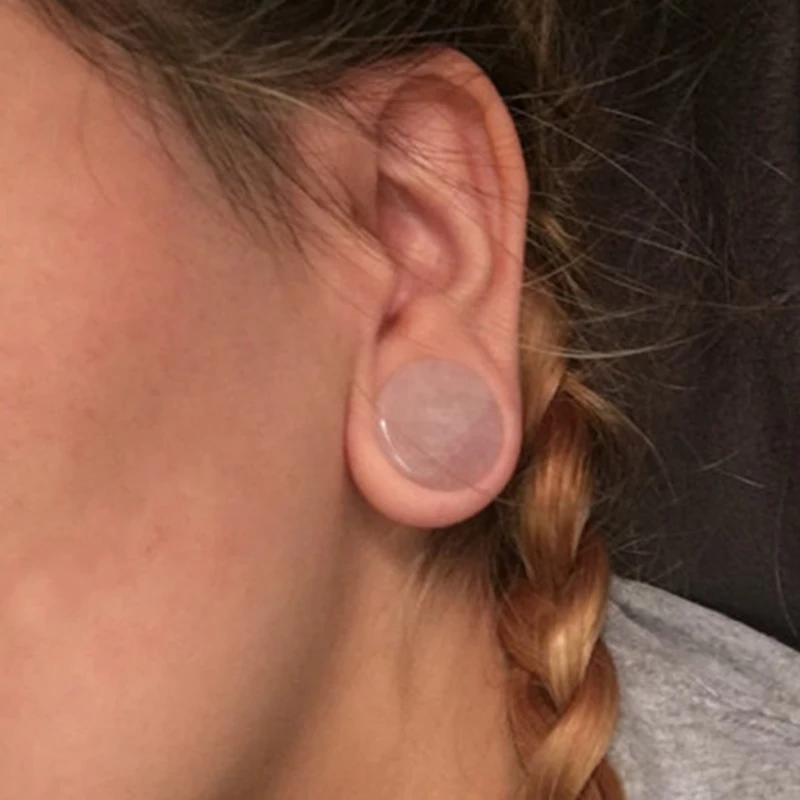 2pcs Shellhard Punk Women Ear Plugs Vinatge Pink Precious Stone Double Flare Flesh Tunnels Gauges Expander Body Piercing Jewelry