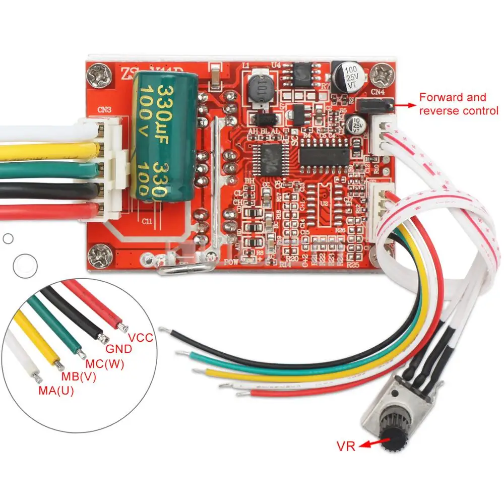 Бесщеточный сенсорный двигатель, плата контроллера, регулятор драйвера двигателя, DC 5~ 36V 16A 350W BLDC переключатель контроллера двигателя