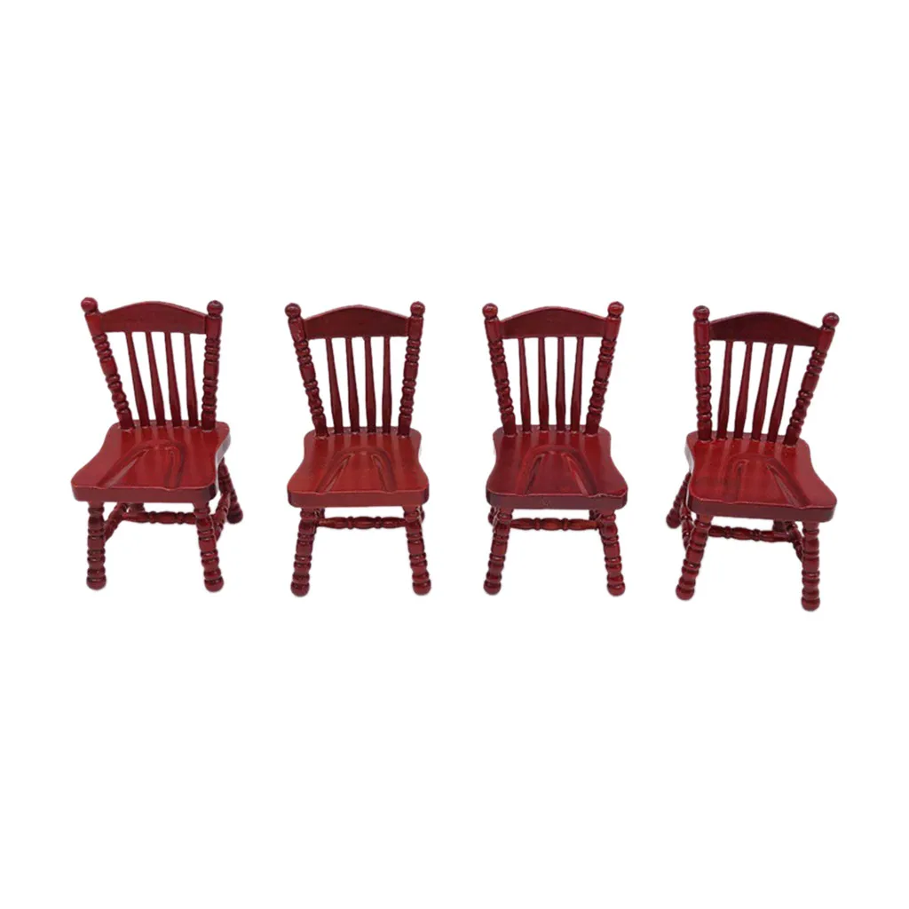 

New Cute Vintage Mini Dollhouse Furniture Carved Chairs Miniature Kids Pretend Play Toys Fashion Doll House Accessories a613