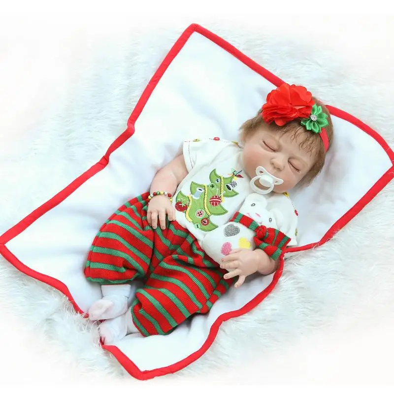 22 Anatomically Correct So Truly Real Lifelike Baby Doll Girls Christmas Gift Doll in Red Dress