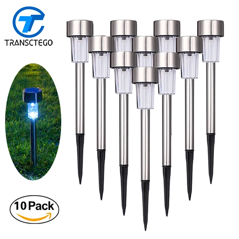 10 STÜCKE Led Solar Licht Outdoor Rasen Lampe Solaranlage Powered Pfad Lichter Straßenbeleuchtung Luminaria Für Garten Dekoration Preise