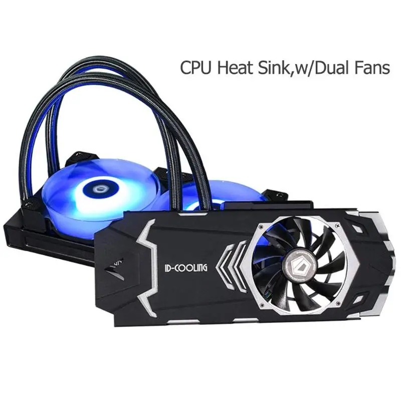 Buy  Computer Coooling Parts 240VGA-RGB Water Cooling Fan Integrated CPU Cooler Heat Sink Radiator Dual 