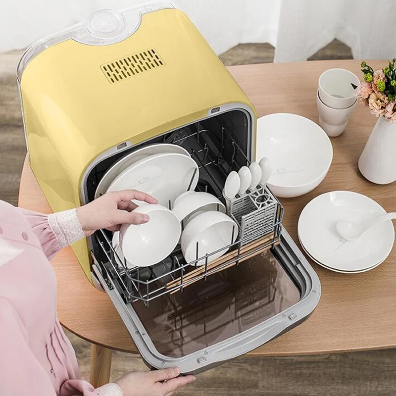 

Desktop mini dishwasher manual water injection free installation multi-function dishwasher