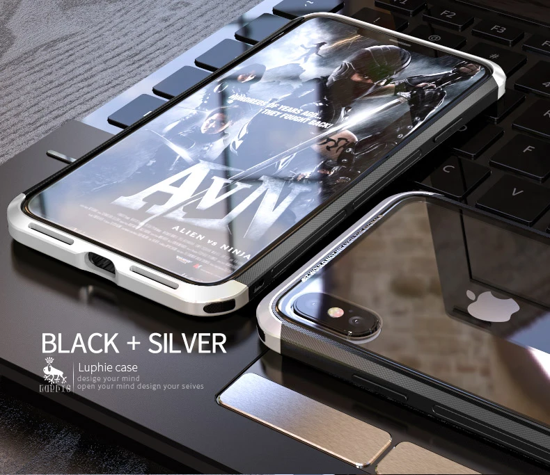 LUPHIE Luxury Clear Glass Case For iPhone X XS Max XR Metal Bumper (11)