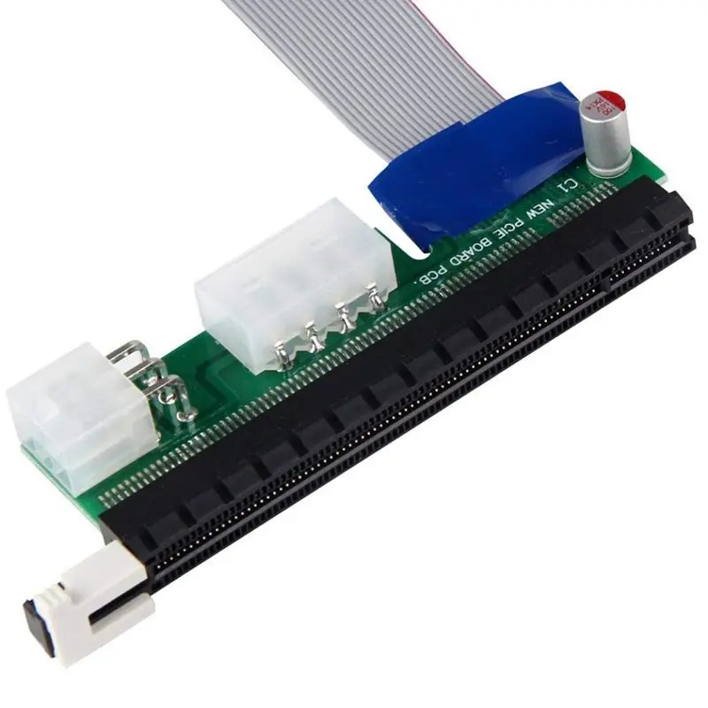 Удлинительный кабель PCI E Express Riser Card Adapter Flex Ribbon 1X To 16X Power| |