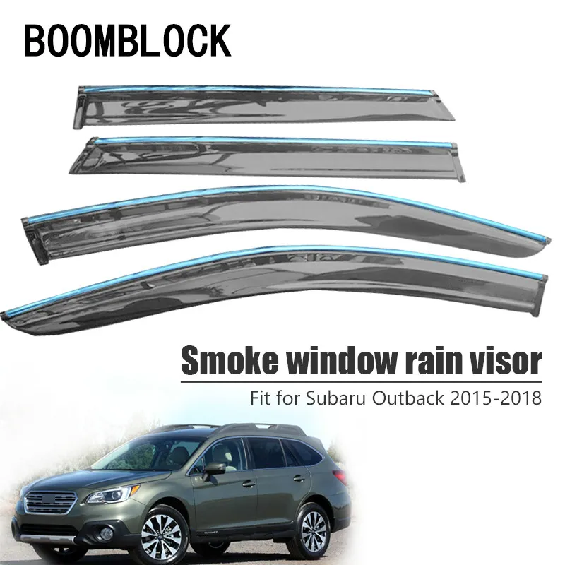 

High Quality 4pcs Smoke Window Rain Visor For Subaru Outback 2018 2017 2016 2015 Styling ABS Vent Deflectors Guard Accessories