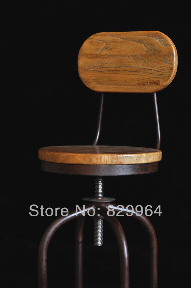 Vintage metal bar chair lift 100% wooden bar stool chair anti rust treatment wood Stool,metal furniture Vintage metal bar chair lift 100% wooden bar stool chair anti rust treatment wood Stool,metal furniture