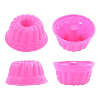 

6 Pcs Cake Mold Silicone Round Shape Solid Color Cupcake Baking Tool Pudding Egg Tart Bakeware Mould Kitchen Gadgets JS23