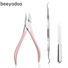 Ногтей Cutter Clipper маникюрный набор для ногтей Нипер средство для удаления кутикулы пилочка для ногтей Толкач Нержавеющая сталь 3 шт. ногти Педикюр Комплект