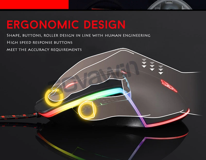 gaming mouse profissional ajustável usb computador wried