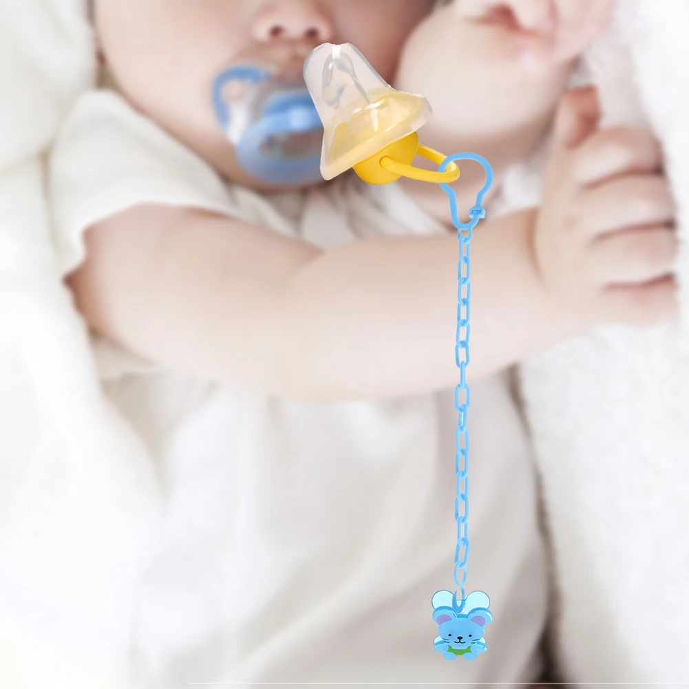 

1Pc Cartoon Animals Shape Pacifier Frog Bear Cute Clip Chain Holders Pacifier Nipple Safe Strap Baby kids Feeding Accessories