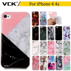 VCK для iPhone 4 iPhone 4S Мода мягкого силикона ТПУ Гранит Мрамор узор раскрашенный чехол назад чехол для телефона чехол