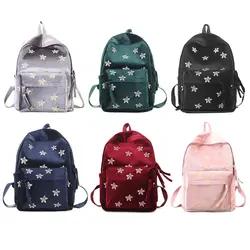 Бархат звезда рюкзак с вышивкой для Для женщин девочек школьная сумка дорожная школьные сумки для девочек-подростков рюкзак