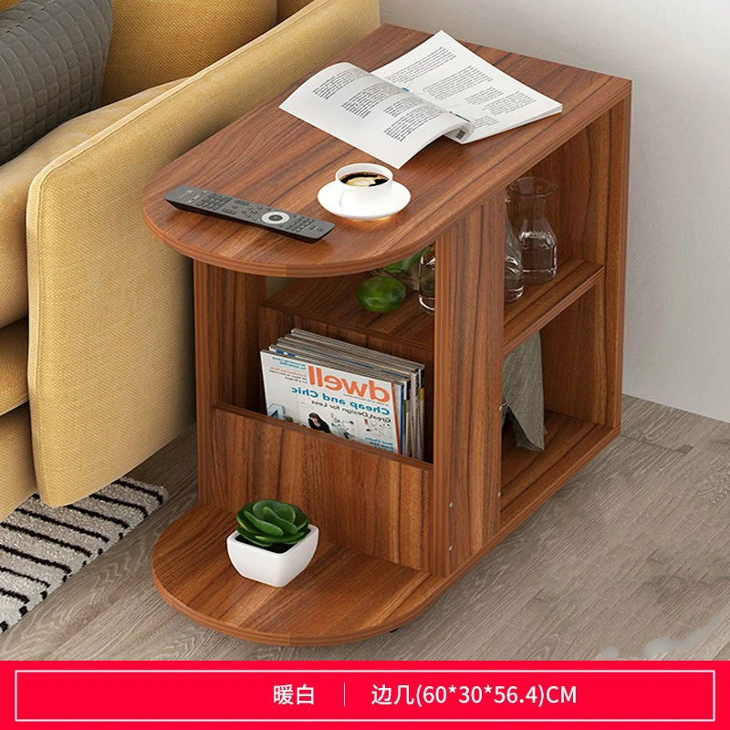 Современный диван для гостиной угловой журнальный столик имитация дерева боковые шкафы прикроватный журнальный столик - Цвет: E