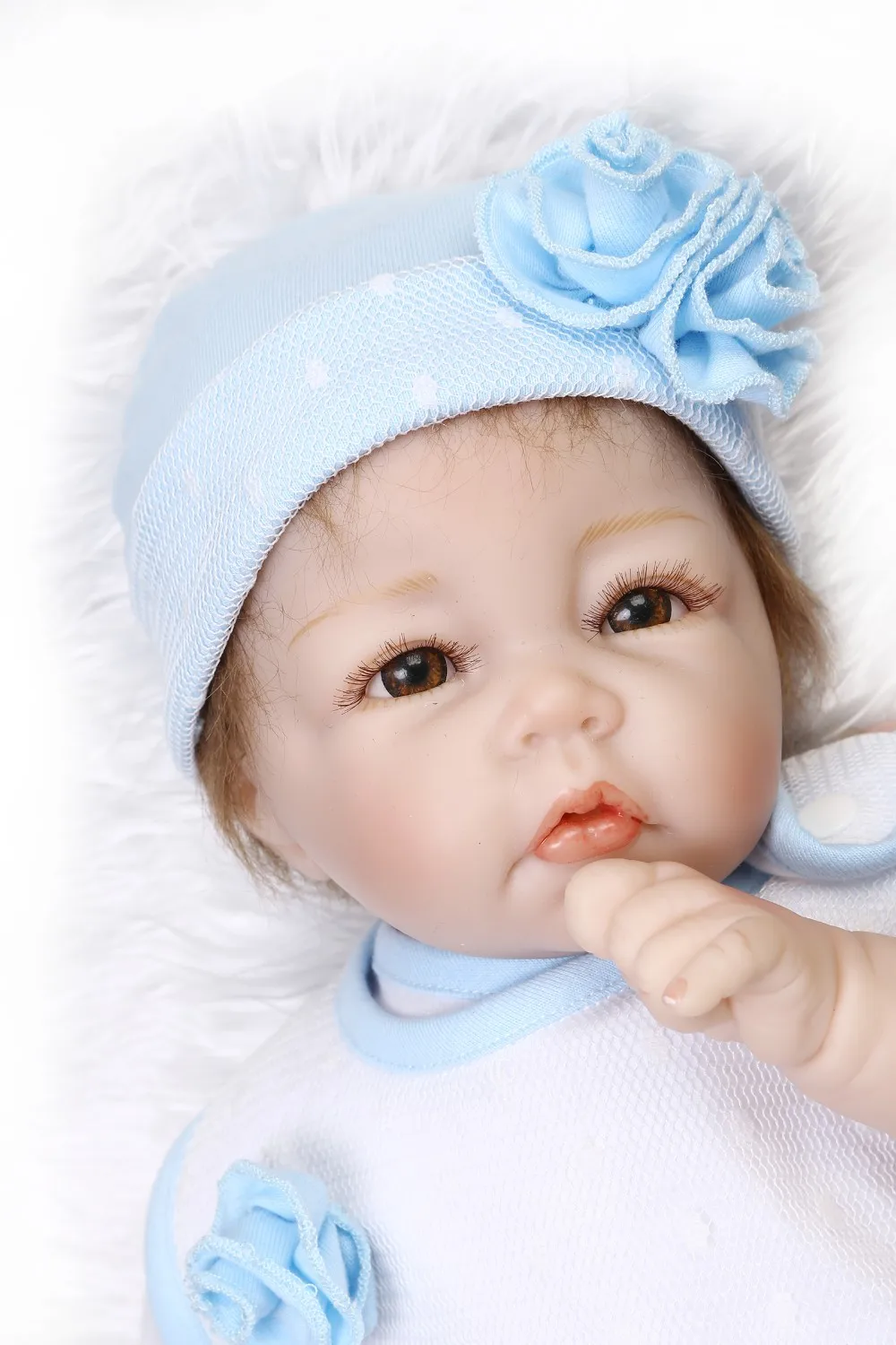 22 дюймов haft Мягкая кукла для тела reborn baby doll обучающая Кукла Реалистичная мягкая силиконовая виниловая настоящая нежное прикосновение