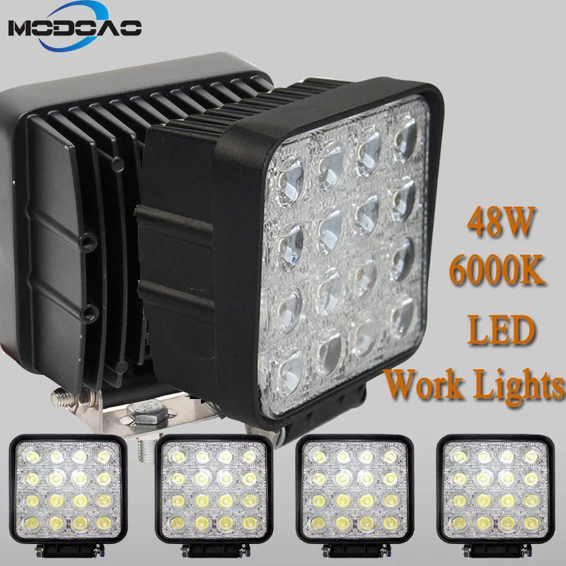 16LEDs 48W SUV Headlights 6000K White Color Light Bar 4*4 Vehicle Work Light LED Truck Pod Light for SUV,UTV,ATV 16LEDs 48W SUV Headlights 6000K White Color Light Bar 4*4 Vehicle Work Light LED Truck Pod Light for SUV,UTV,ATV