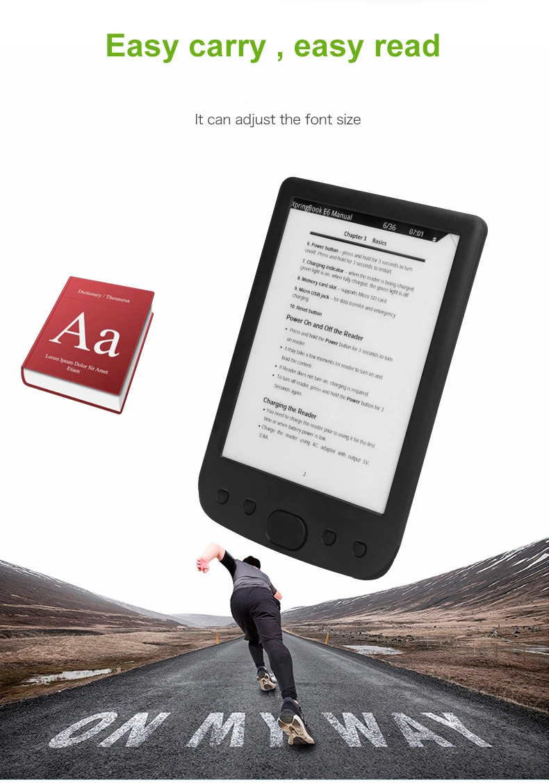 Электронная книга FB2 ebook reader e ink 6 дюймов электронная Reader 8 Гб с оригинальной