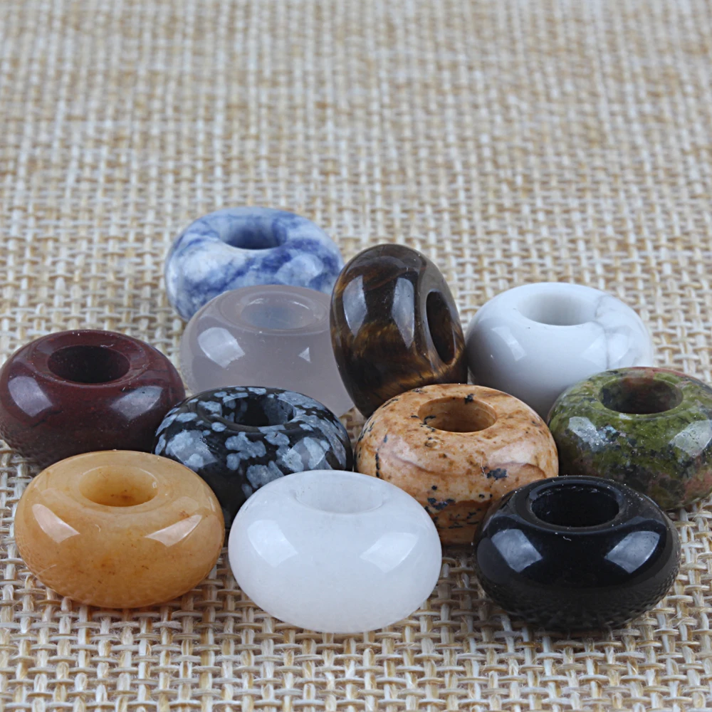 

ZMZY 5pcs/lot Random Mixed Colorful Big Natural Stone Charms Beads Fit Pandora Bracelets Bangles For Jewelry Making