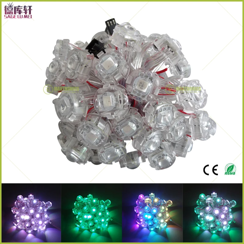 500 pcs SMD 5050 RGB Водонепроницаемый адресуемый светодиодное рассеянное освещение DC5V ws2811IC 20 Диаметр светодиода цифровой пикселей IPS экран сетка модули