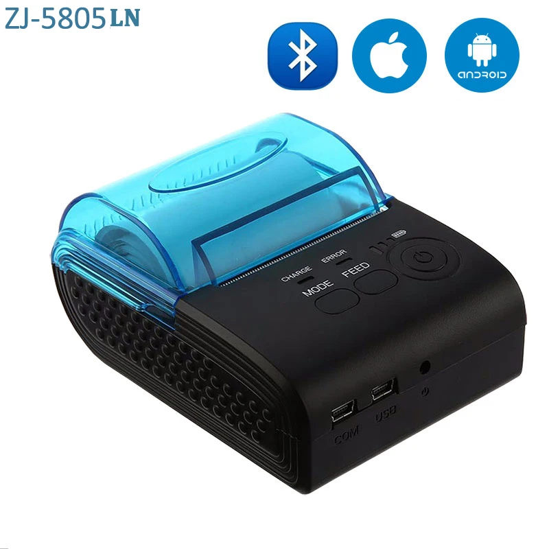 Portable Mini Bluetooth Printer Thermal Receipt Printer Pocket Ticket Machine For Mobile Phone Android iOS PC 58mm - Цвет: 5805LN