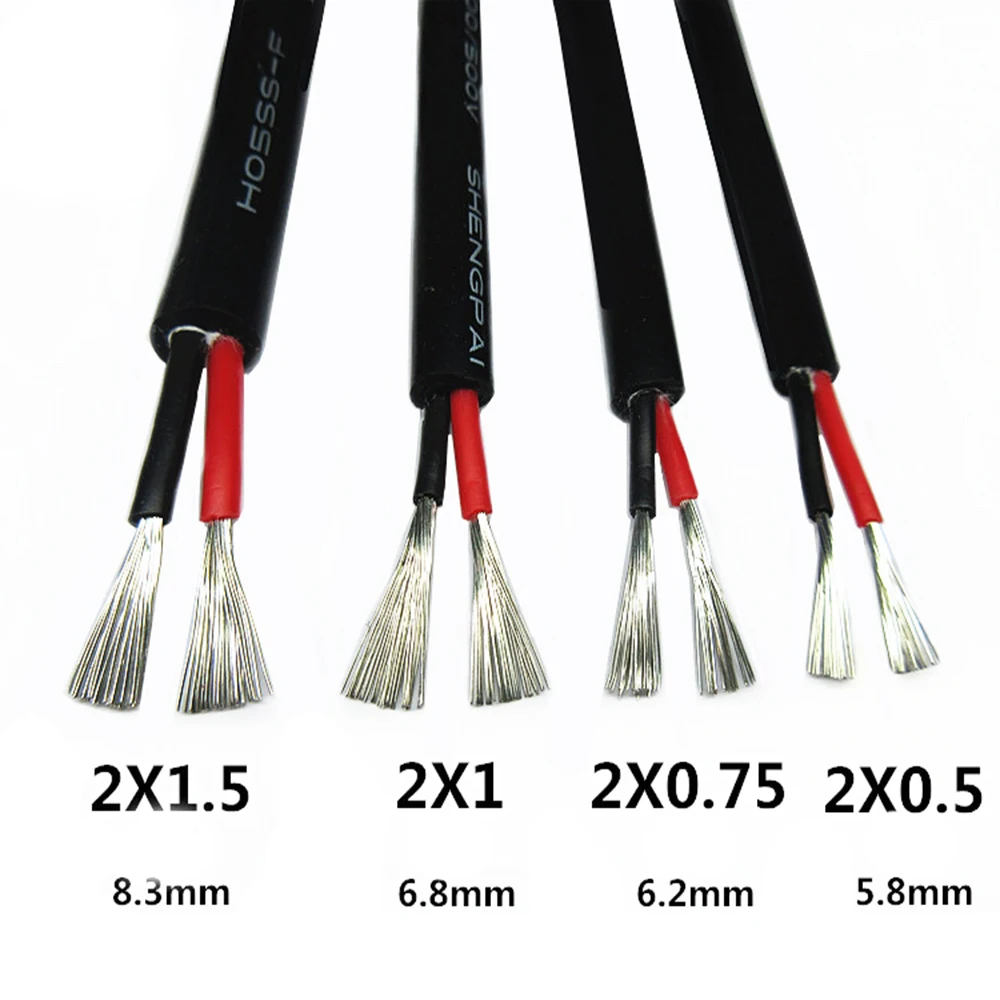 Linha de Fio de Silicone Cabo de Alta Quadrado à Prova de Óleo da Bateria Super Macio Temperatura Núcleo 0.3 0.5 0.75 1 1.5 2.5mm2 Silico Linha 5m Agr2