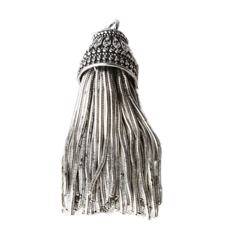 Серебро 925 пробы Tassel Pendant Чарующее ювелирное ожерелье с бусинами, 1 шт - Окраска металла: tassel 2