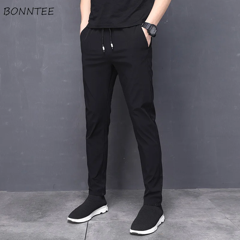 

Pants Men Korean Style New Fashion Casual Slim Fit Mens High Quality Hot Sale Males Trousers Daily Pockets Ankle-length Chic