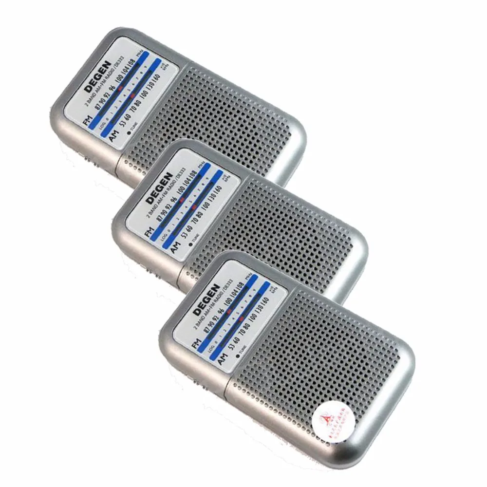 

3 pcs Degen Radio DE333 FM AM Receiver Mini Handle Portable Two Band FM Radio Recorder A0796A