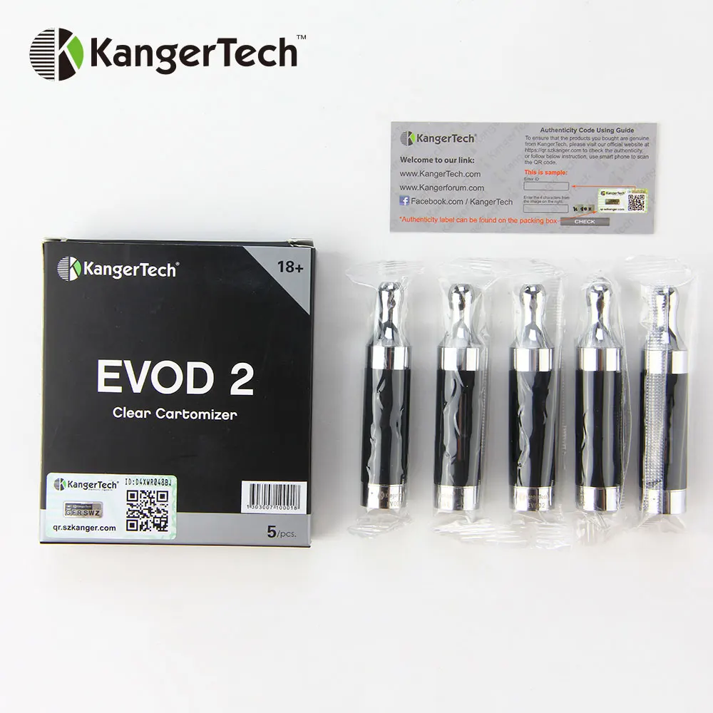 

5pcs Kangertech EGo EVOD BCC 1.6ml Atomizer Tank 14.6mm Diameter with New Dual Coil E-cig Tank No Burning Taste/ Leaking Tank