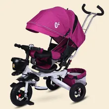 Selle pliante multifonction pour enfants, Tricycle inclinable, trois roues, poussette