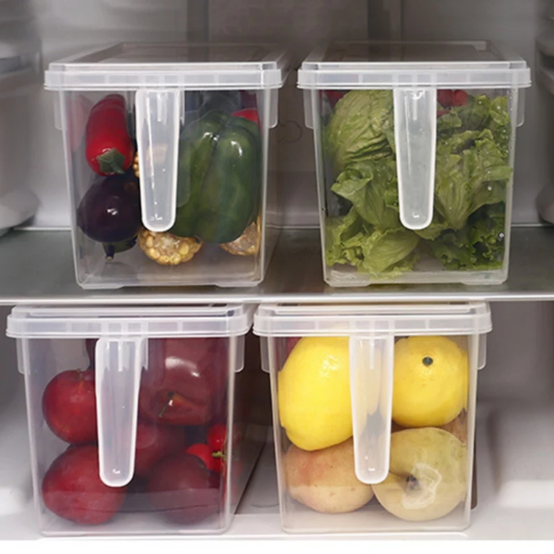 

Kitchen Transparent Refrigerator Storage Box Grains Beans Storage Contain Sealed Home Organizer Food Container Boxes PP