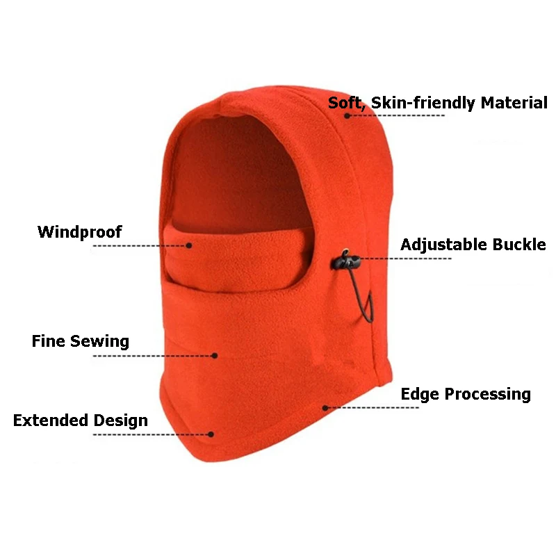 Windproof Winter Men Women Fleece Beanies Hats Outdoor Sports Unisex Ski Face Mask Warm Hooded Balaclava Head Scarf AC0220 (2)