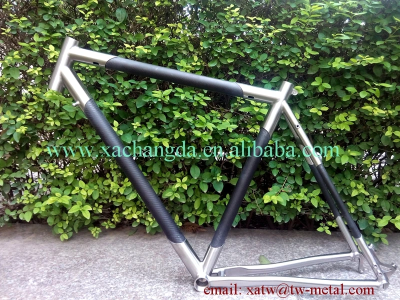 

titanium & carbon fiber mtb bike frame titanium montain bicycle frame Titanium weldless bike frame