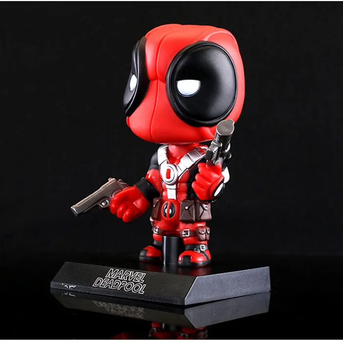 2017 x-men deadpool figura Q versión PVC figura de acción Toy Shake cabeza Muñecas juguetes modelo con Bases 13 cm