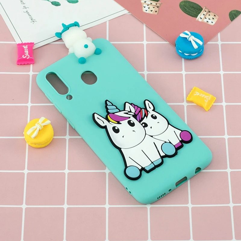 3D Unicorn Silicone Case For Samsung A30 Cute Cartoon Toys Soft Phone Galaxy Cover |