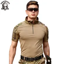SINAIRSOFT мужская летняя футболка новая тактическая с коротким рукавом Военная камуфляжная хлопковая футболка одежда для охоты LY2068