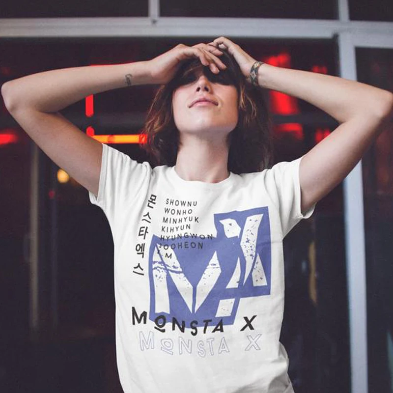 

Monsta X T-Shirt K-pop Shirts Monbebe T-Shirt Women Men MonstaX World Tour T Shirts Korean Clothes Harajuku Tumblr Tops