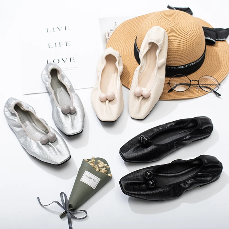 soft leather flat shoes ladies