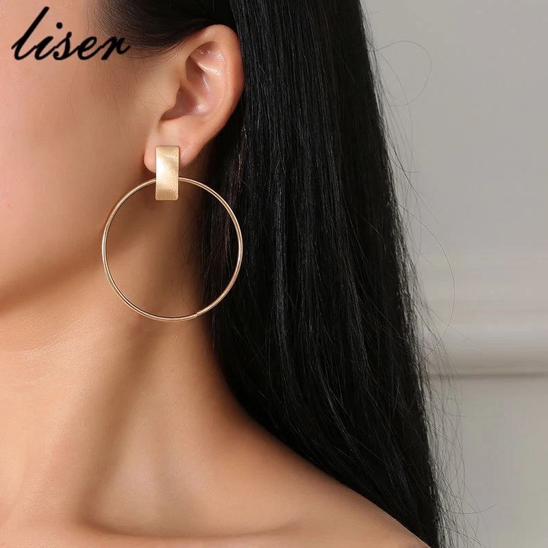 

Hot Sale Hoop Earrings Big Smooth Circle Earrings Basketball Brincos Celebrity Brand Loop Earrings for Women Jewelry Oorbellen