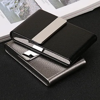 

Smoking Accessories Cigarette Case 1 PC Cigar Storage Box Stainless Steel Multifunction Card Cases PU Tobacco Holder