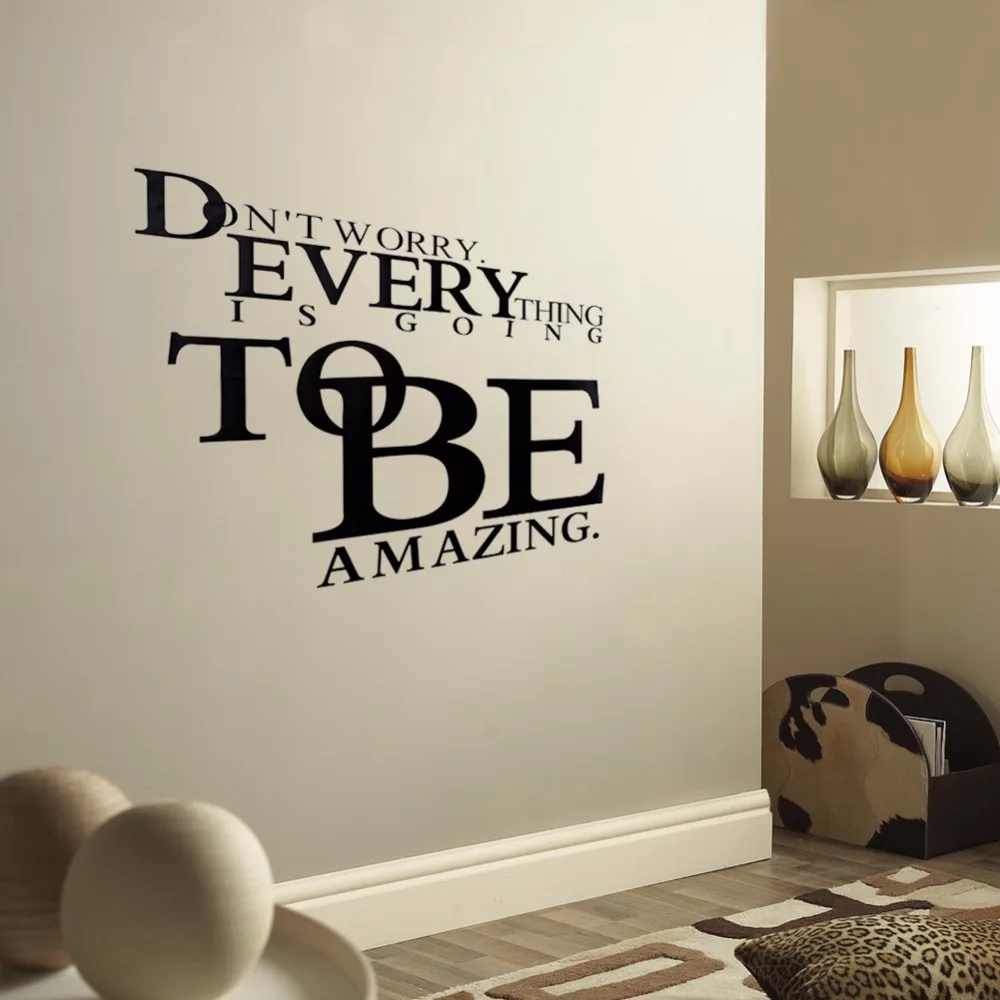 Living Room Wall Decor Designs compare prices on wall designs online shoppingbuy low price fashion design text decor donot worry every thing tobe words decal removable wall