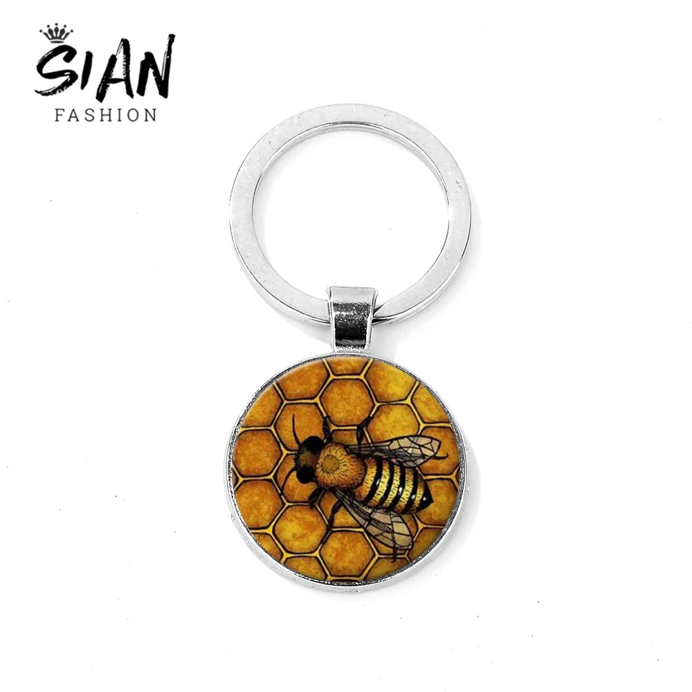 Брелок для ключей SIAN Chic Bee Honeycomb золотой медовый брелок ручной работы