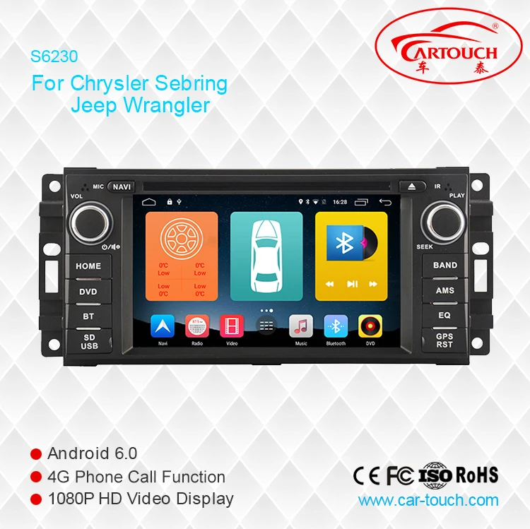 Excellent Two Din 6.2 Inch Car DVD Player For JEEP/COMMANDER/WRANGLER With Canbus 3G USB Host Radio GPS RDS BT 1080P Ipod Free Map Camera 4