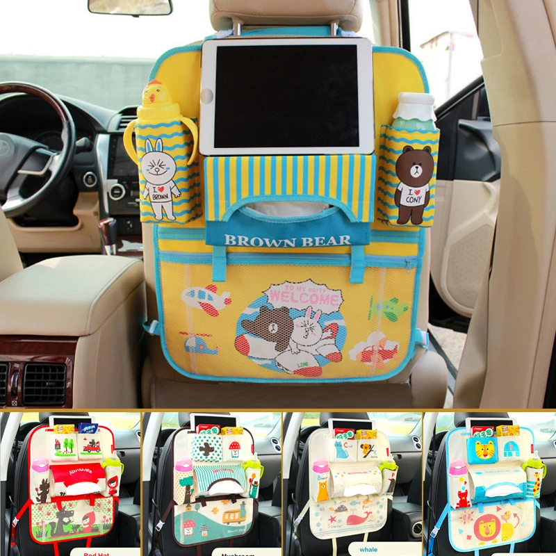 防水ユニバーサルベビーカーバッグ漫画車のシートバック収納ハングバッグオーガナイザー車スタイリングベビー製品とipadバッグ Strollers Accessories Aliexpress