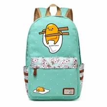 WISHOT Gudetama Холщовая Сумка с изображением ленивых яиц из мультфильма, рюкзаки с цветами и волнистыми точками, рюкзак для девочек, школьная сумка, дорожная сумка на плечо, сумка для книг