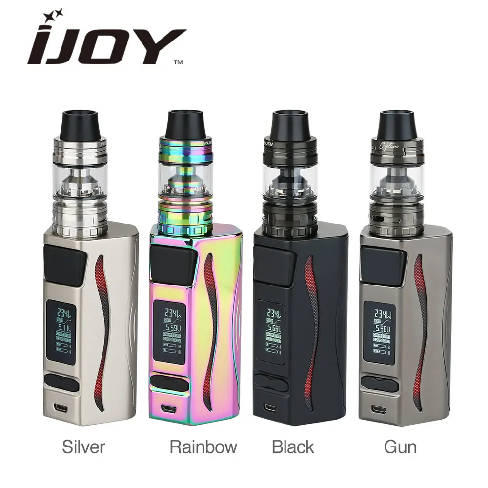 

New 234W Original IJOY GENIE PD270 TC Kit 6000mAh with 4ml Captain S Tank & RGB Backlight and LED Flashlight Function E-cig Kit